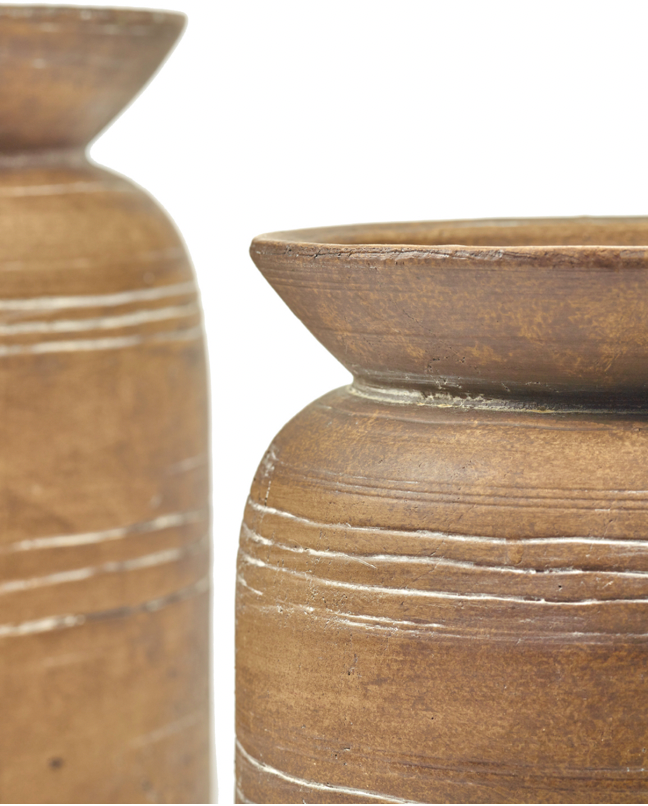 Vase L brown rustic