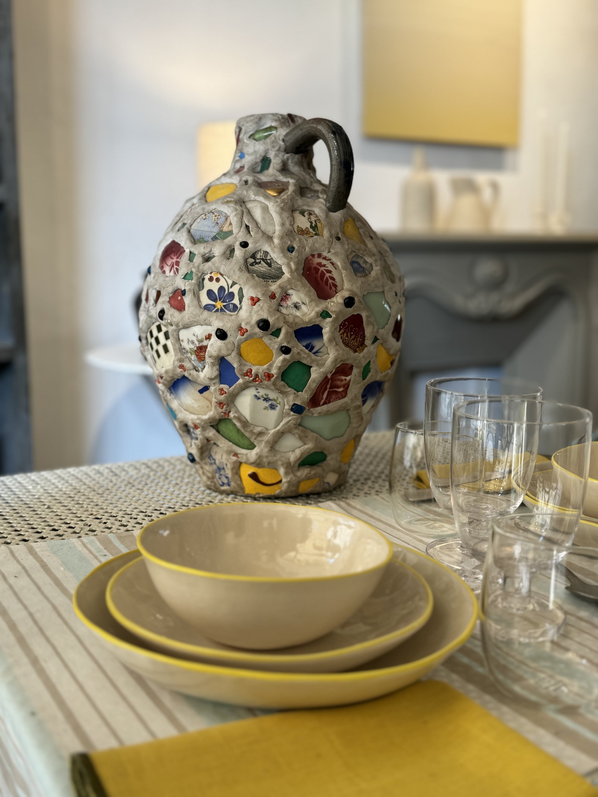 Grande assiette "le soleil est dans l'assiette"