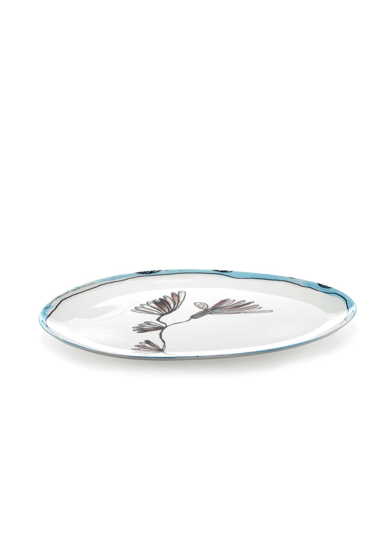Plat ovale 2S Camélia Aubergine