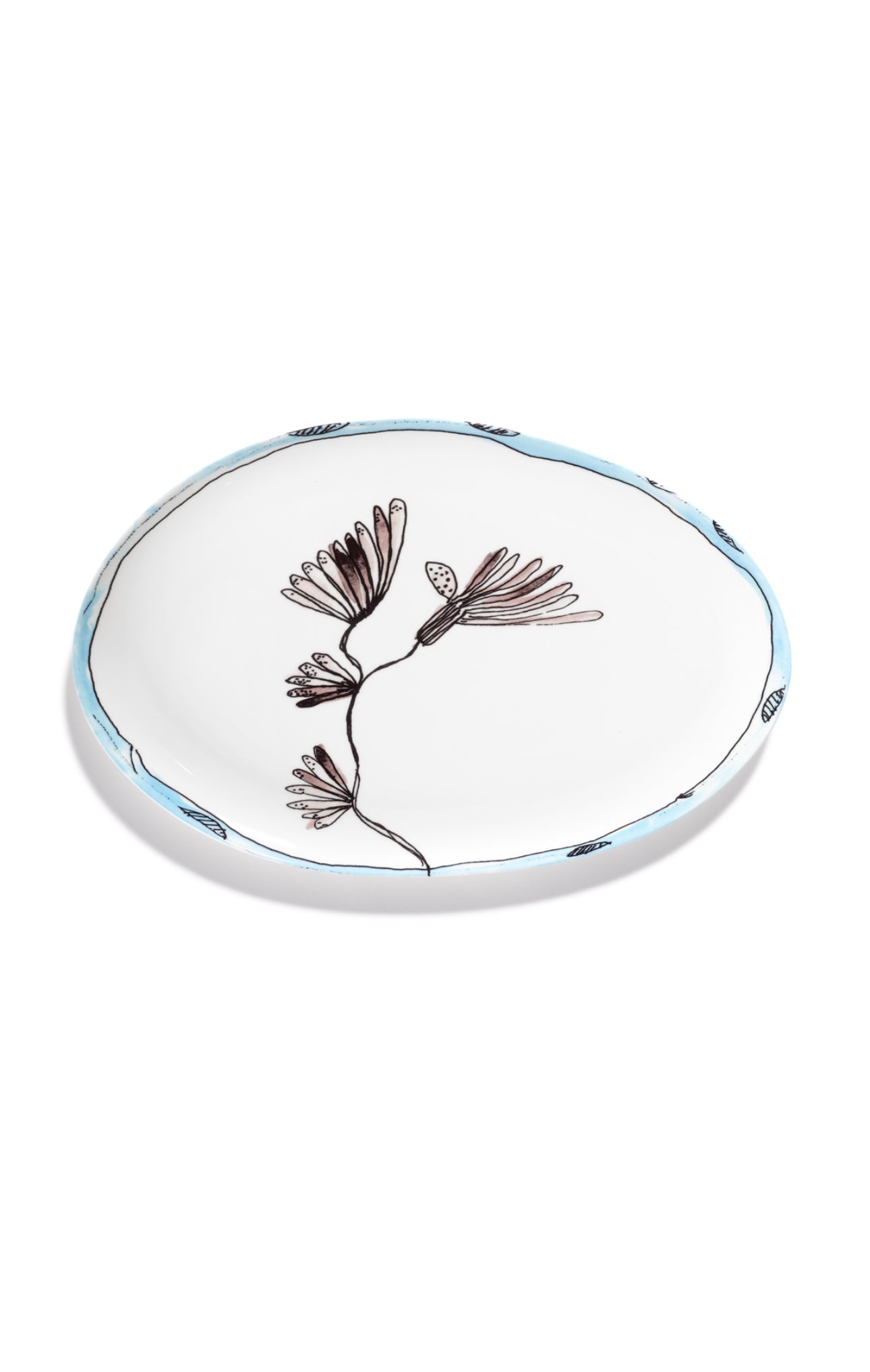 Plat ovale 2S Camélia Aubergine