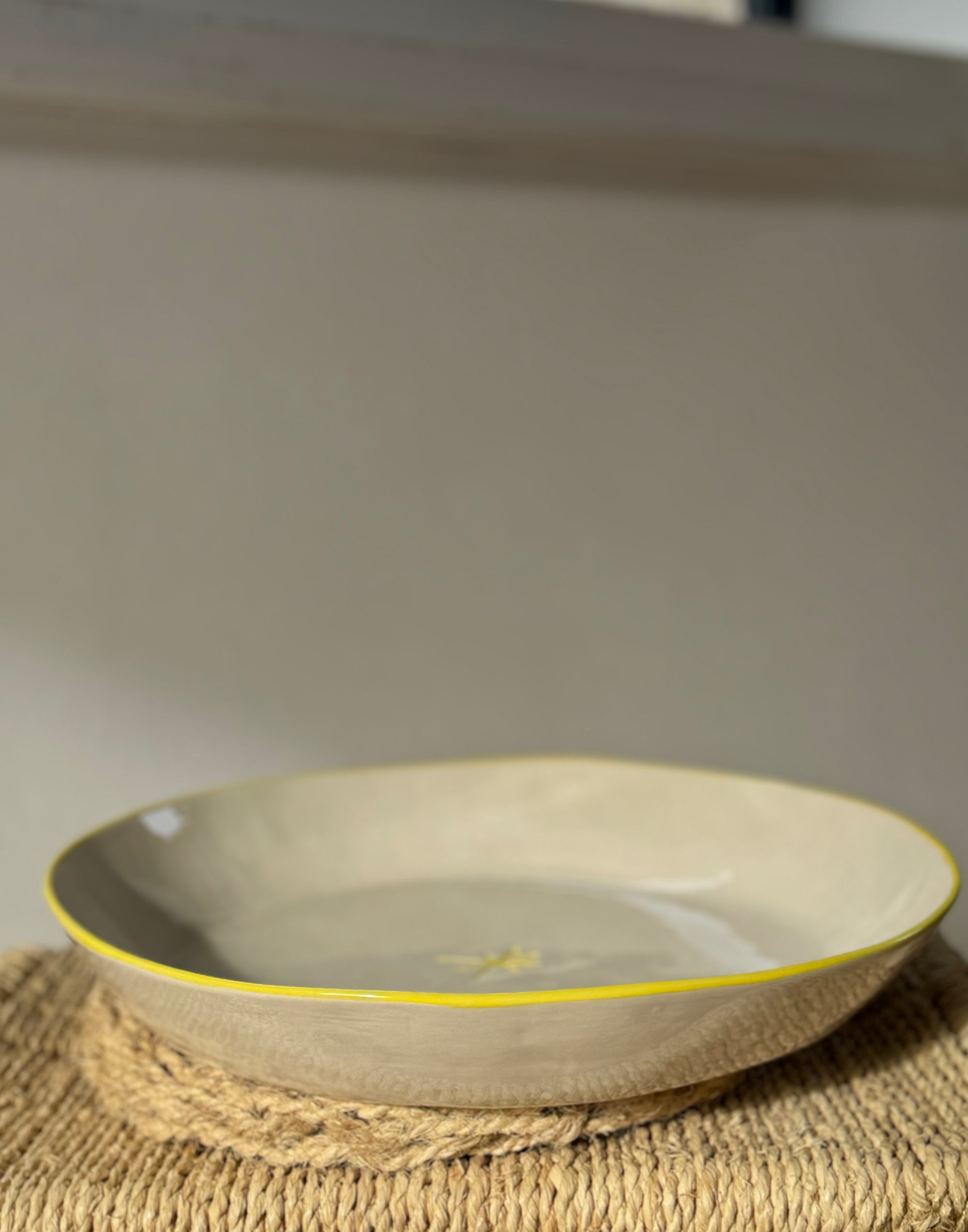 Grand plat de service " le soleil est dans l'assiette"