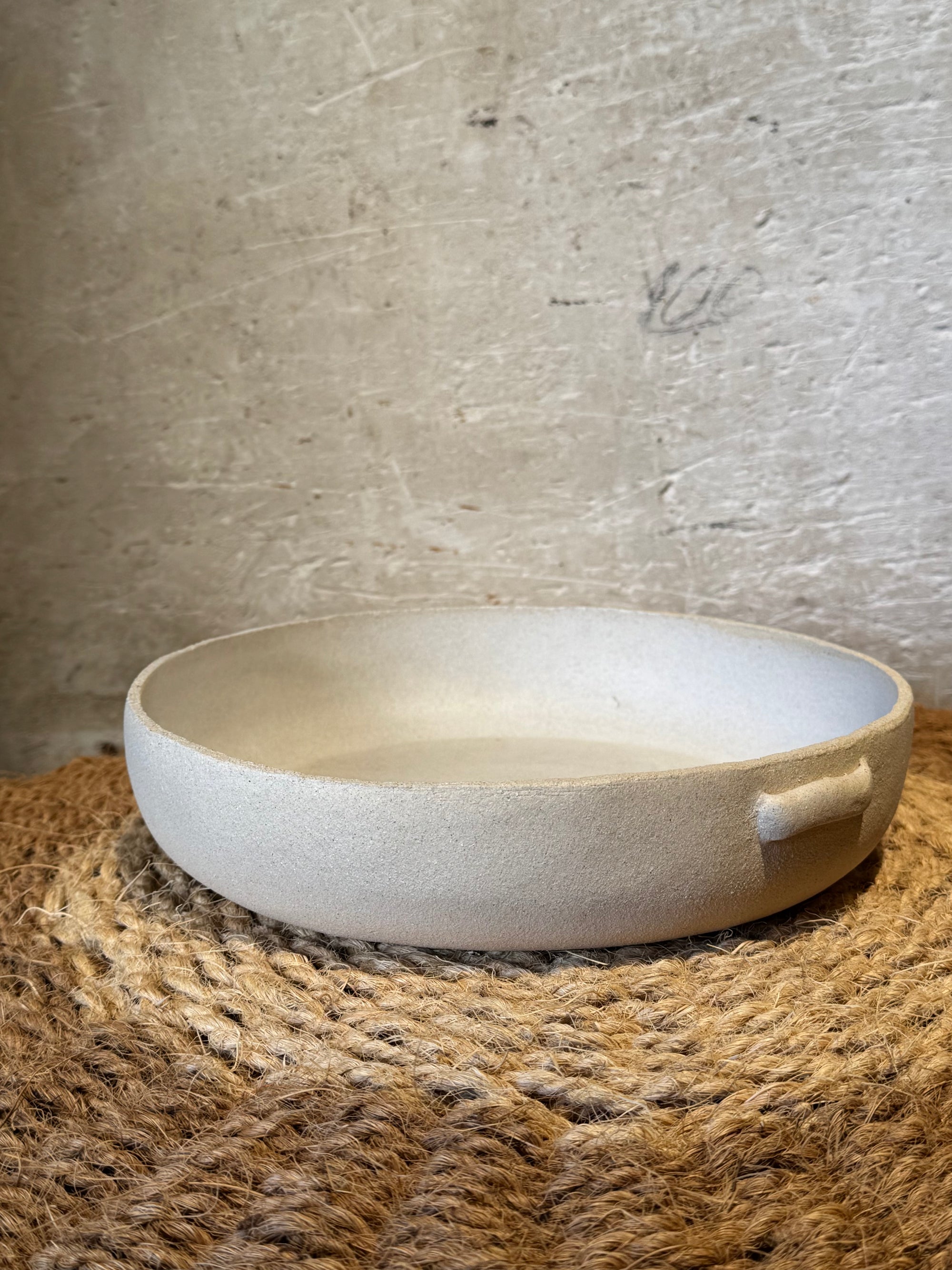 Natural stoneware serving dish by Vanessa de Saint Seine