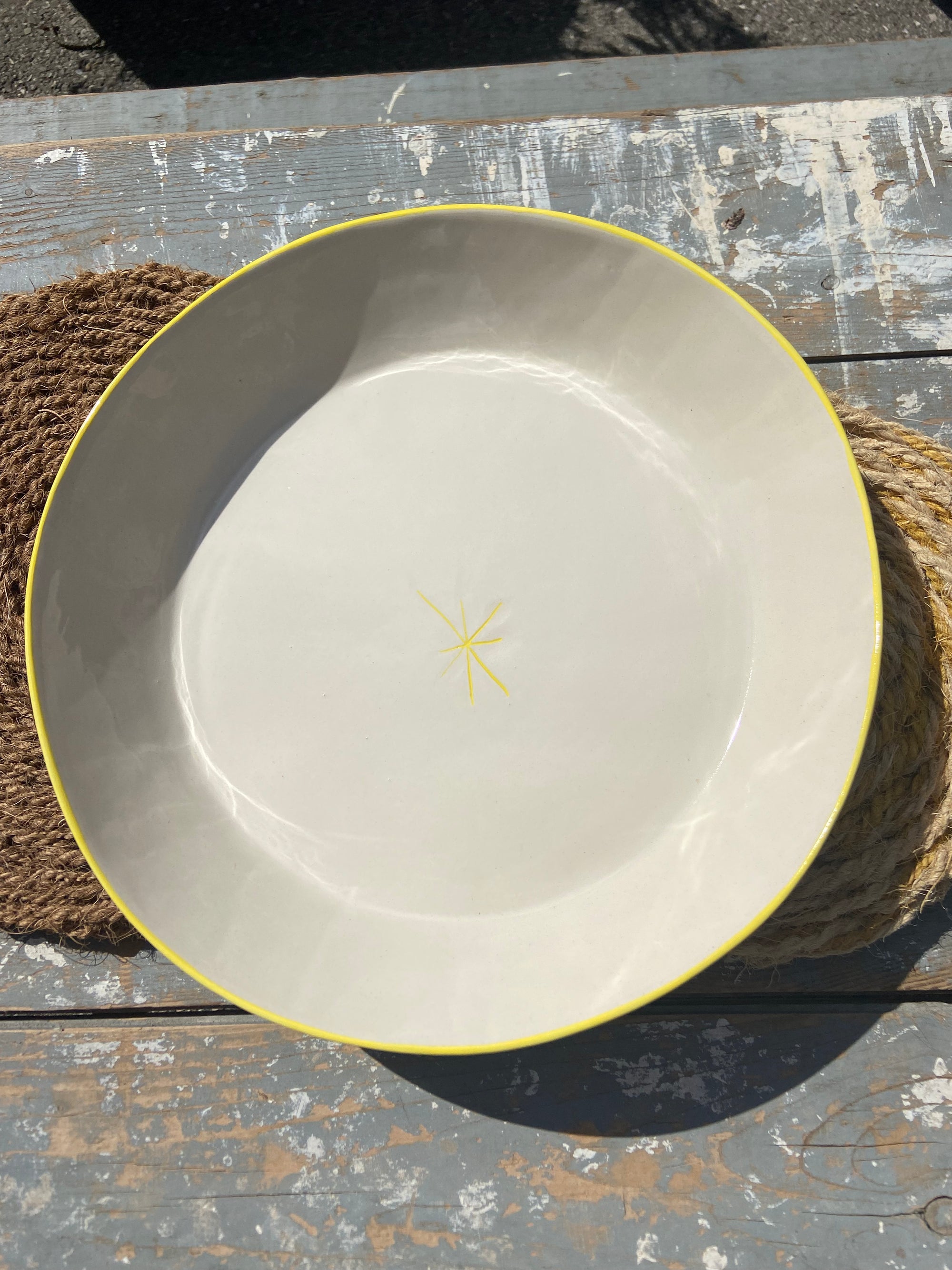 Grand plat de service " le soleil est dans l'assiette"