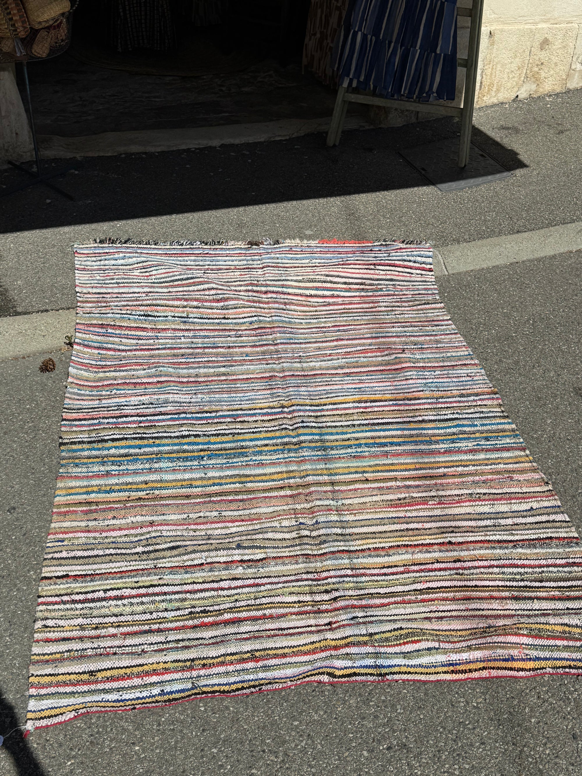 tapis /couverture Berbére coton multi noir