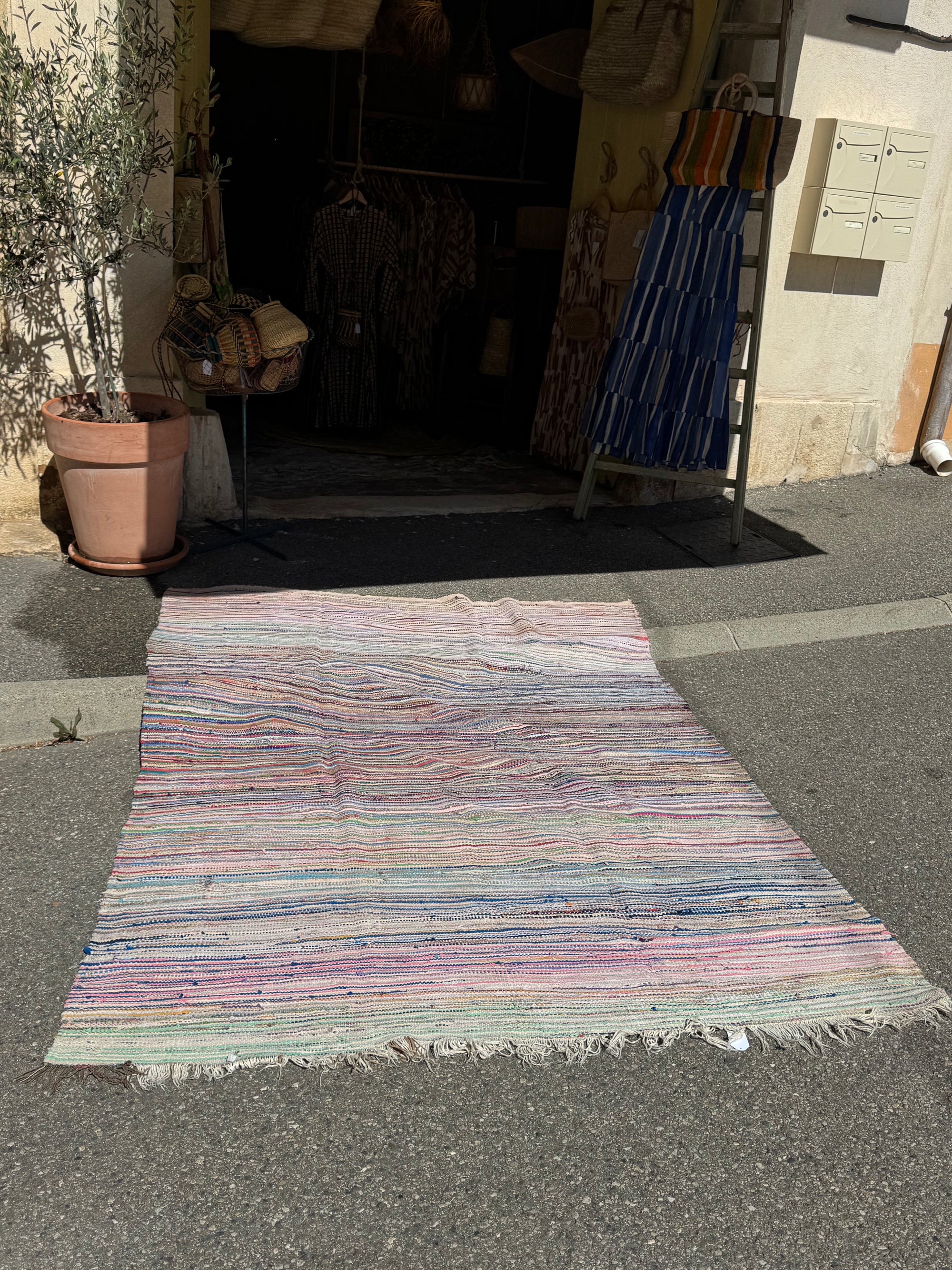 tapis/couverture Berbére en coton Multi bleu