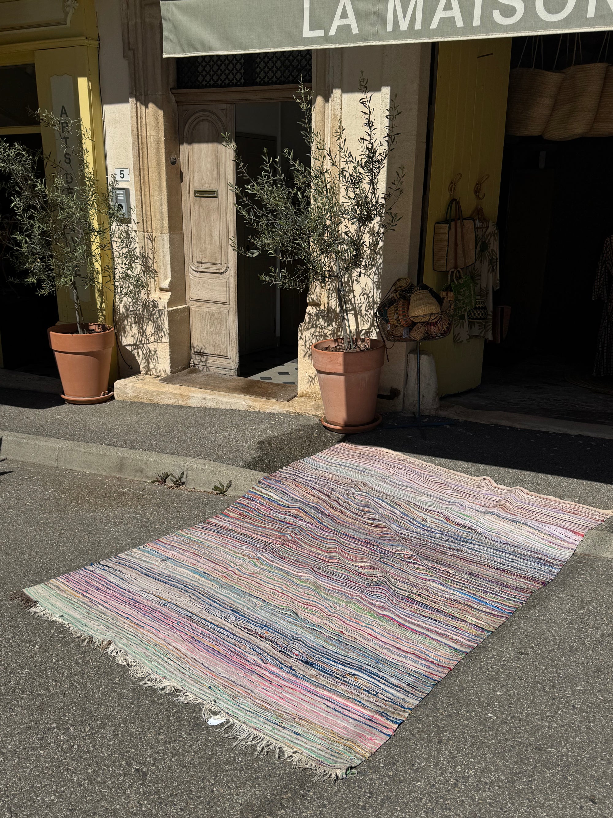 tapis/couverture Berbére en coton Multi bleu