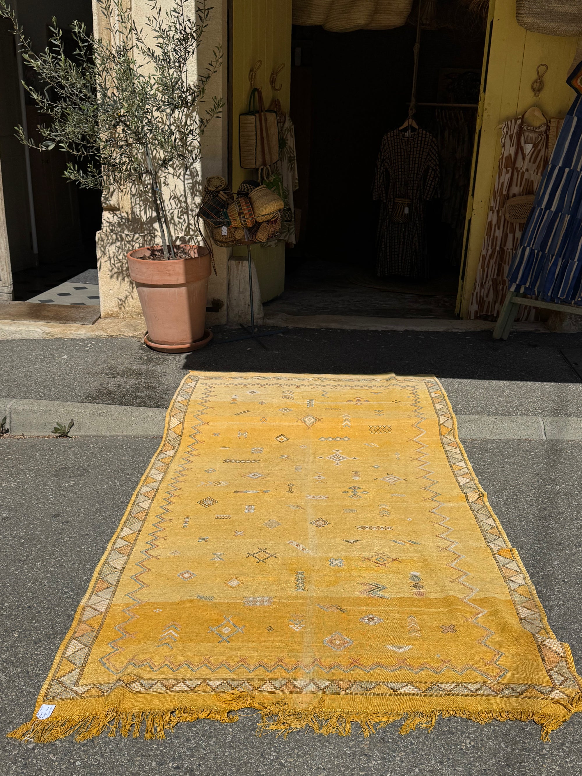 Tapis coton berbère ancien