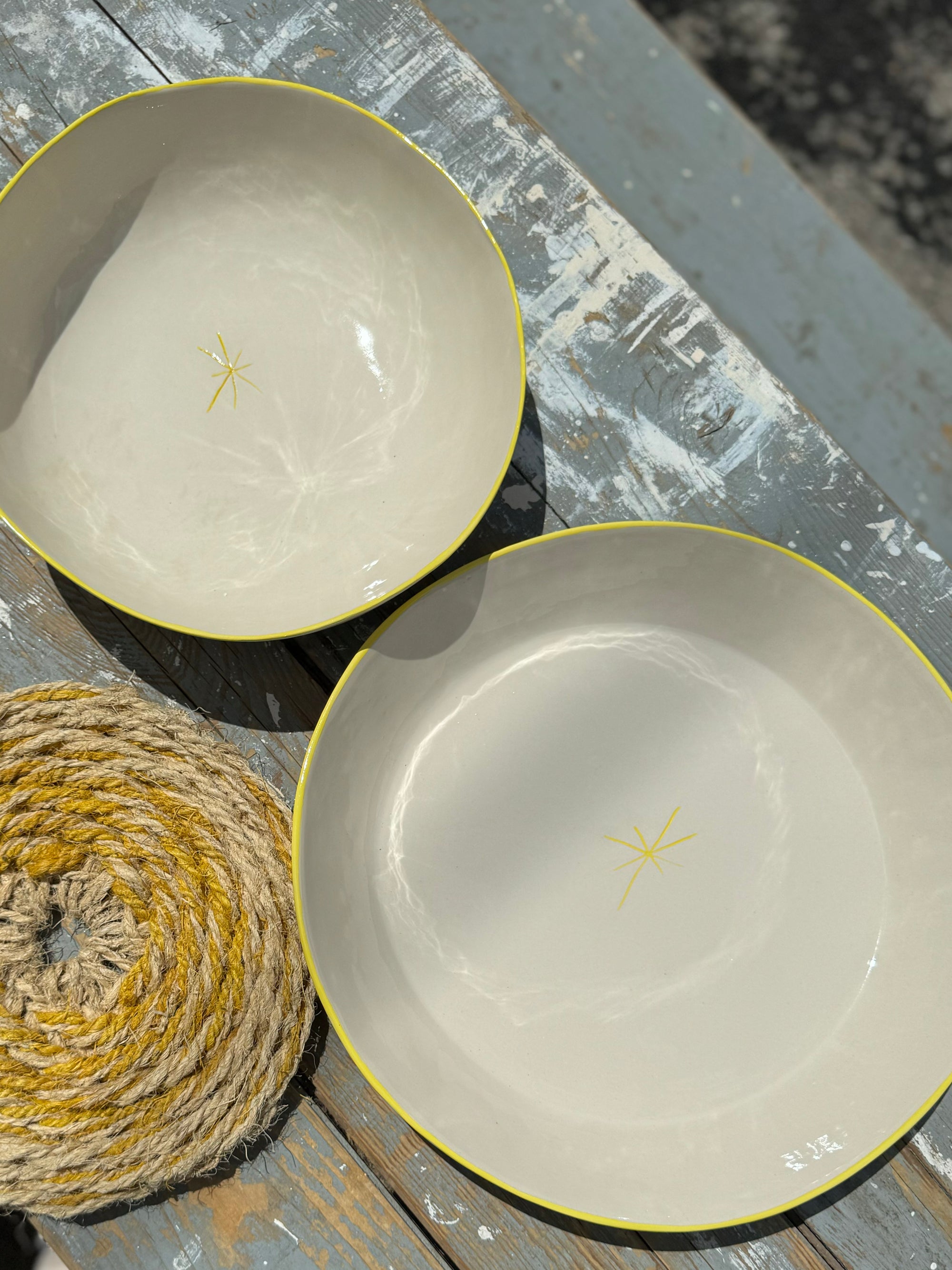 Grand plat de service " le soleil est dans l'assiette"