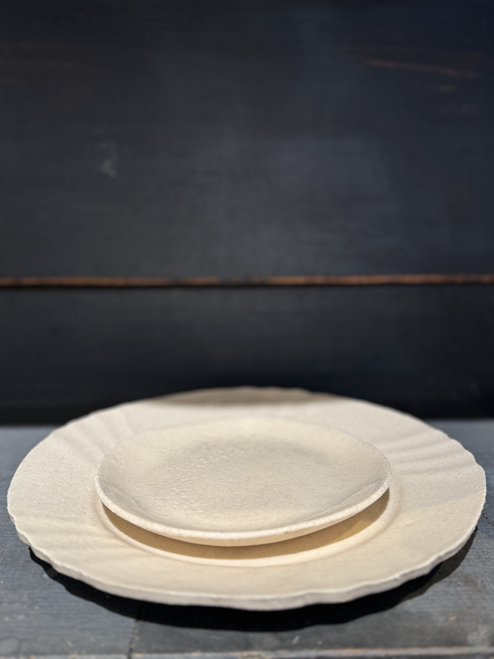 Large matte stoneware plate by Vanessa de Saint Seine